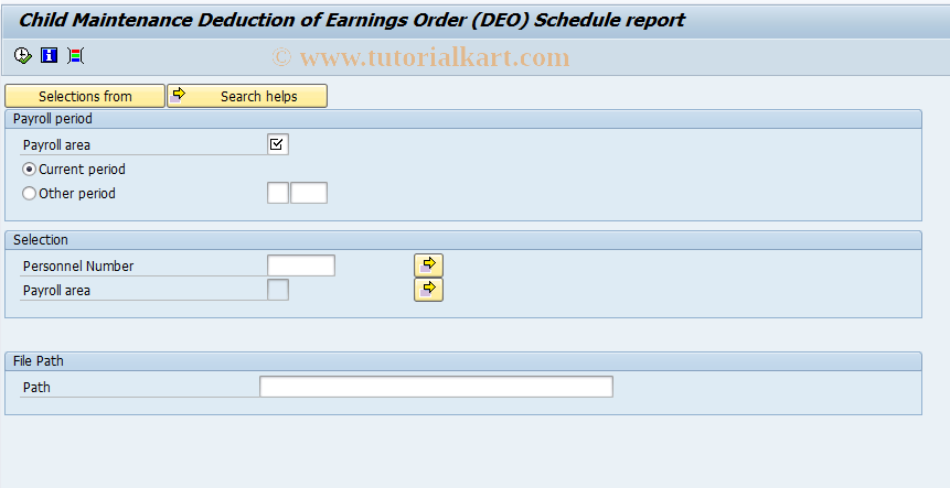 SAP TCode P08_M08_CMEC - Child Maintenance DEO