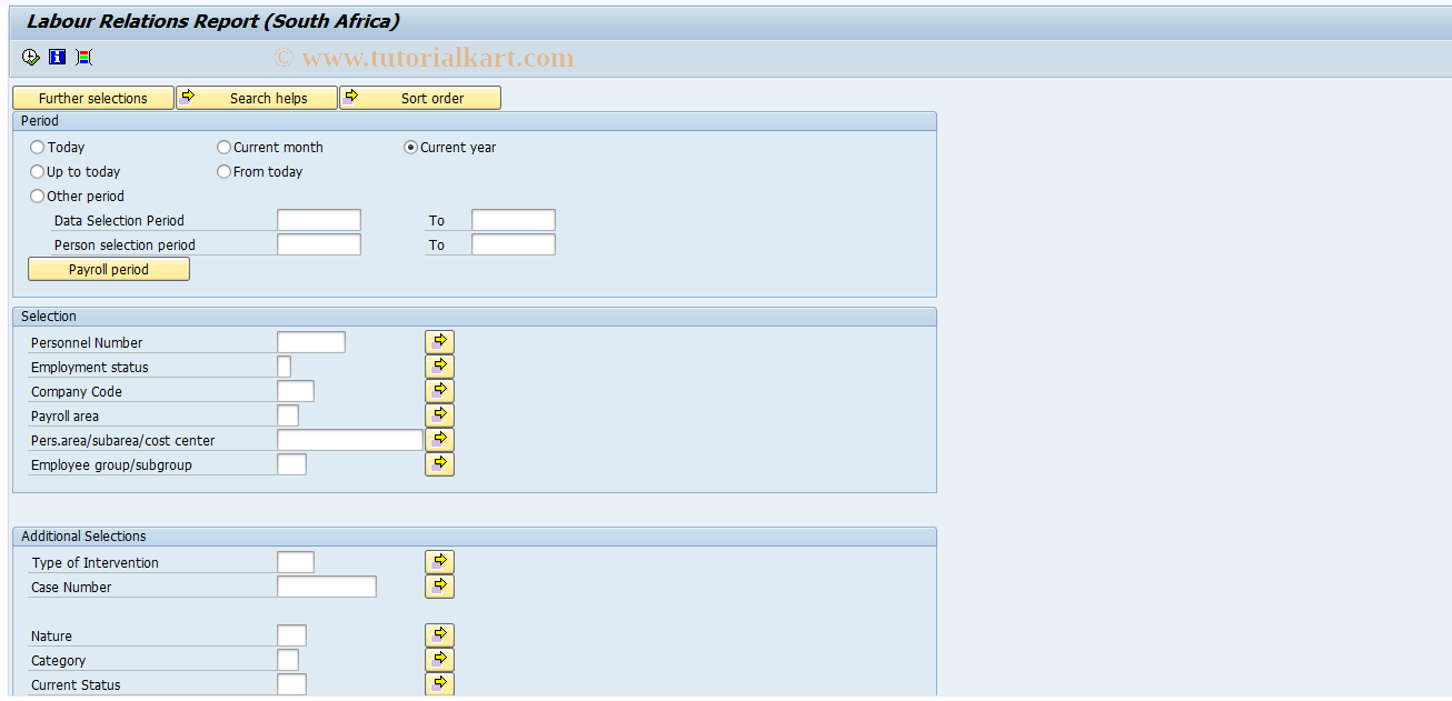 SAP TCode P16_LRREP - Labour Relations Report