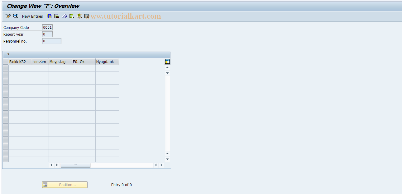 SAP TCode P1H0 - K32 form correction
