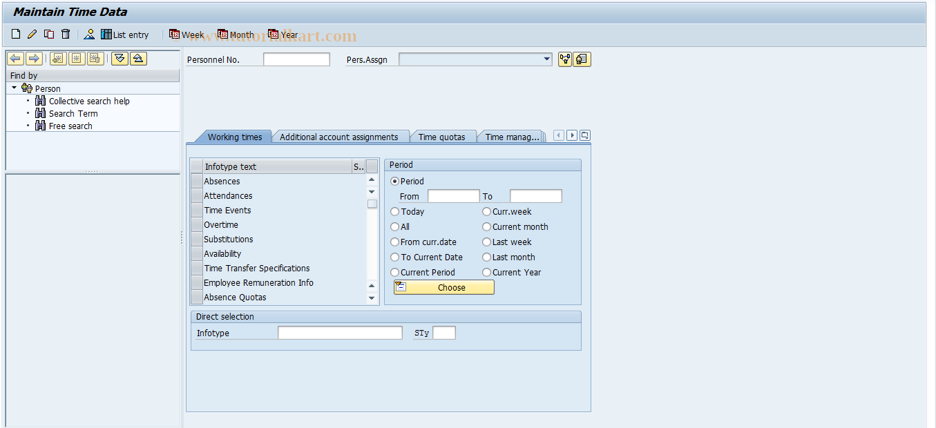 SAP TCode PA61 - Maintain Time Data