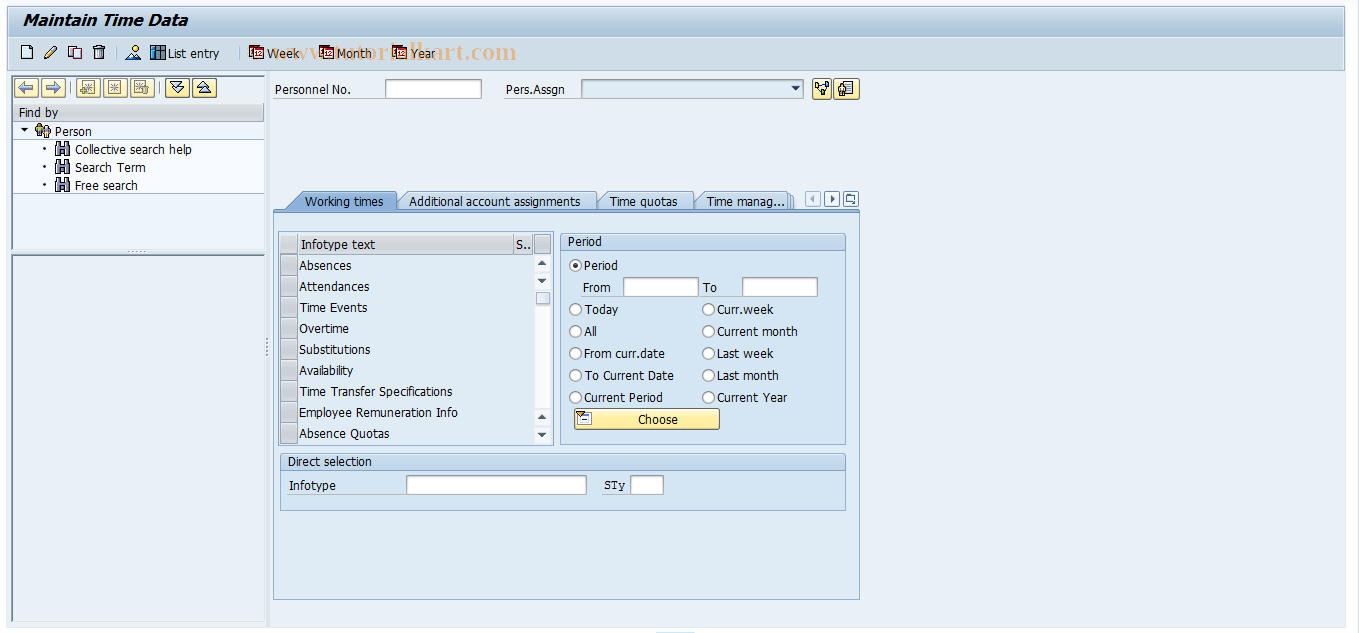 SAP TCode PA63 - Maintain Time Data