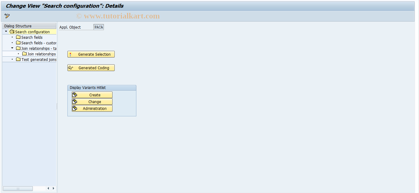 SAP TCode PAC0010 - Matchcodes