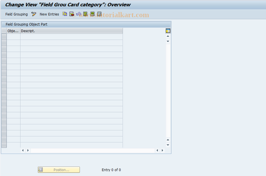 SAP TCode PAC0101 - Field Control Payment Card Type