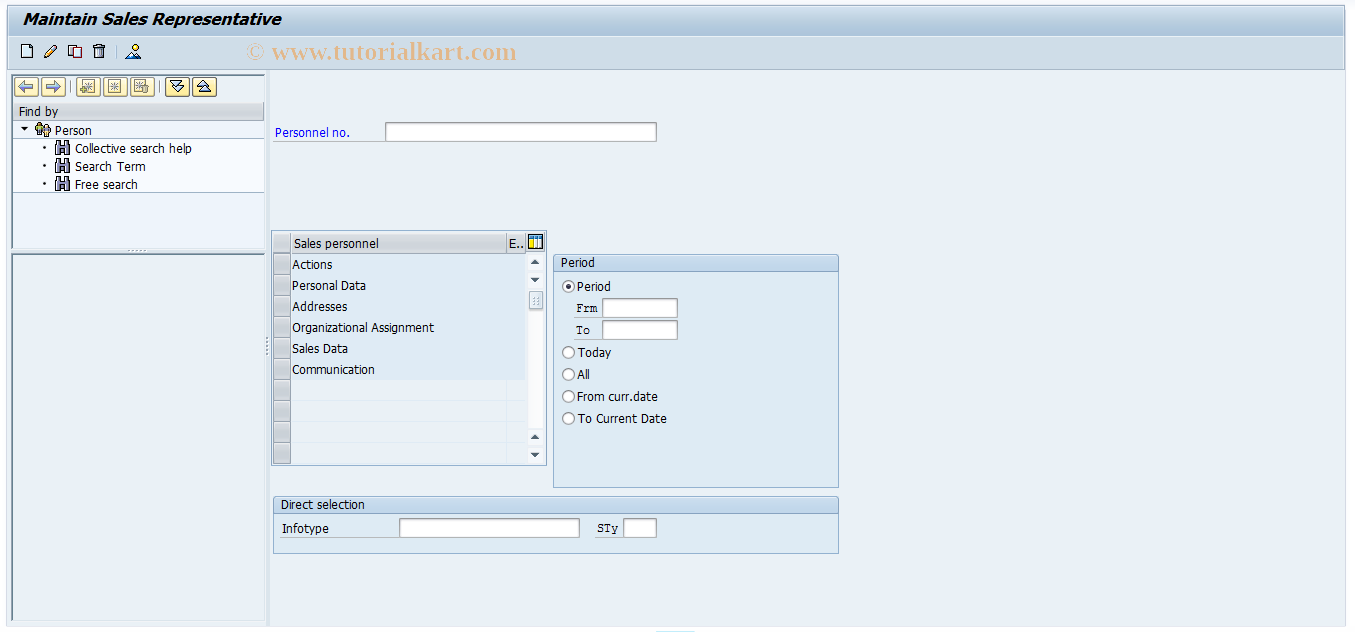 SAP TCode PAL3 - Maintain Sales Representative