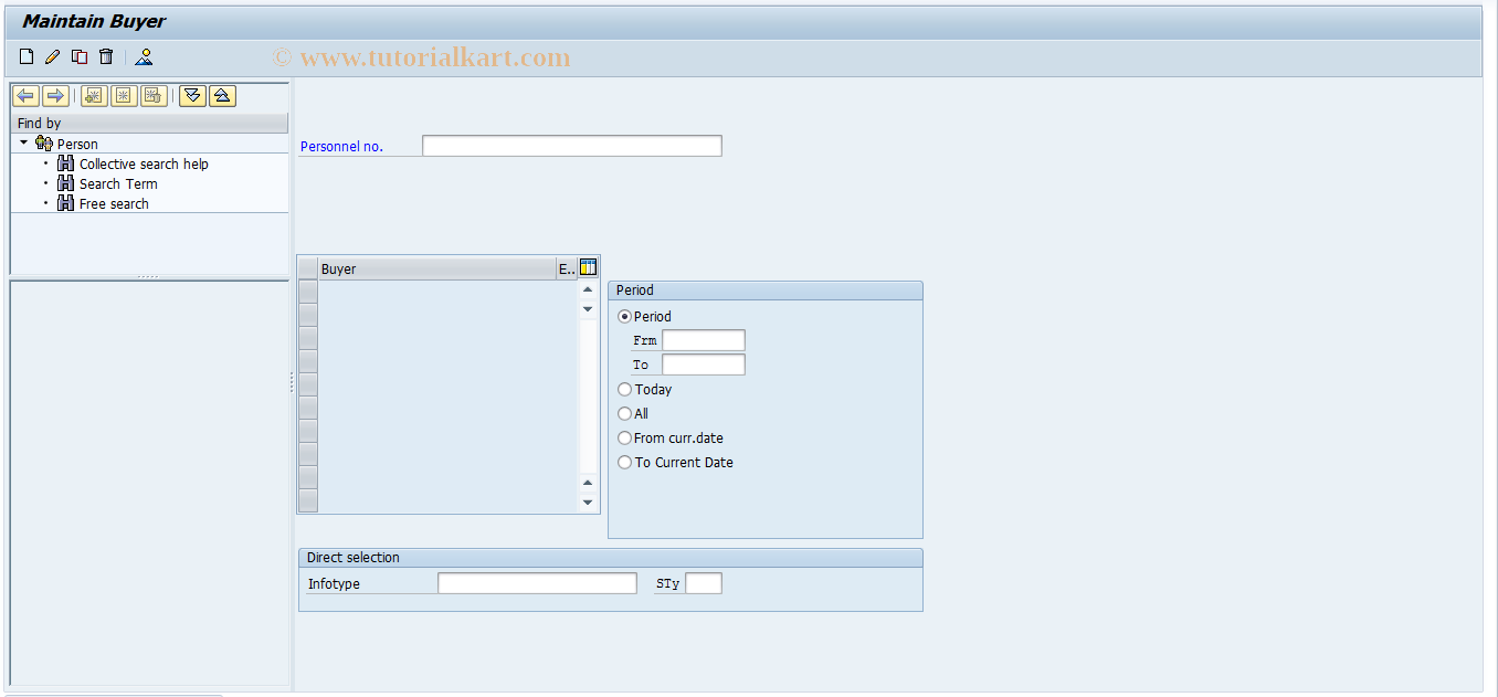 SAP TCode PAL5 - Maintain Buyer