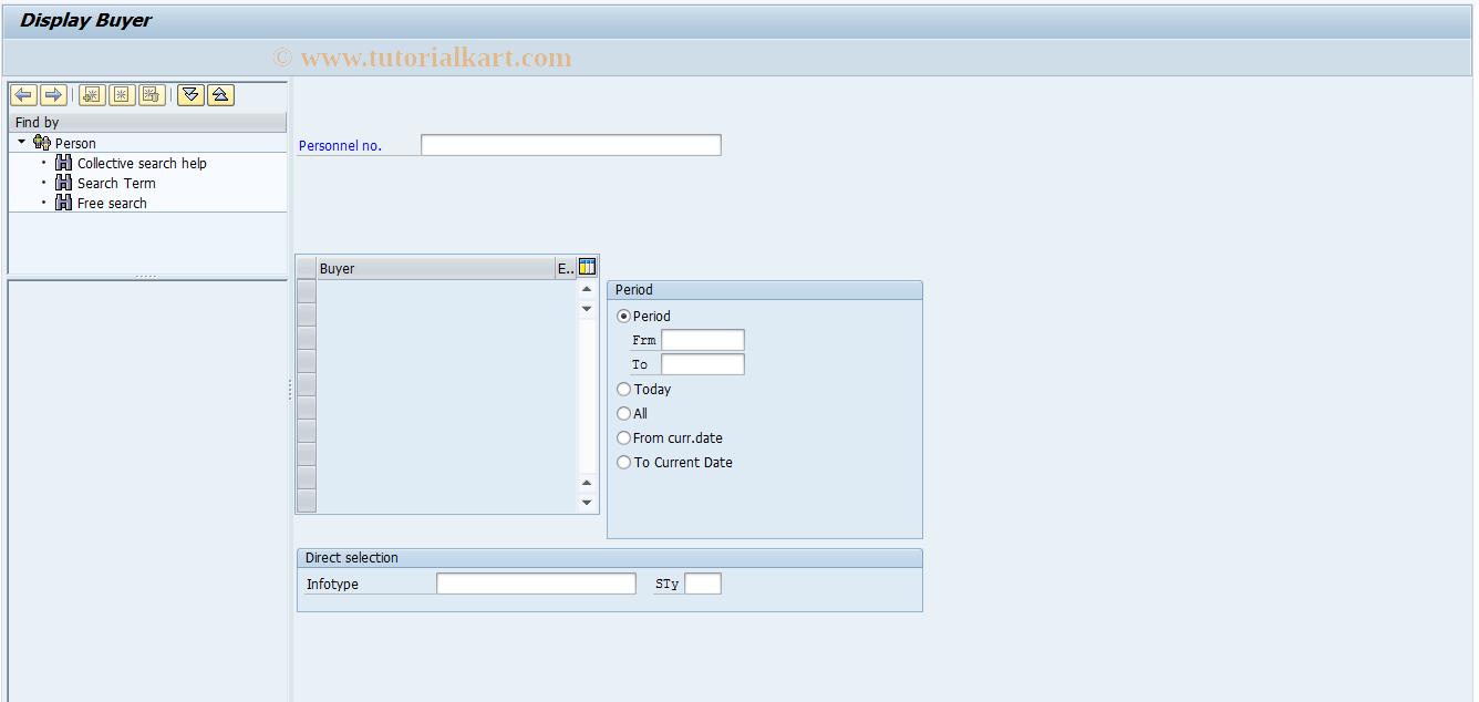 SAP TCode PAL6 - Display Buyer