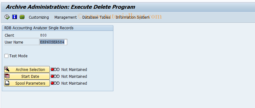 SAP TCode PARDB2 - Delete Archived Single Records