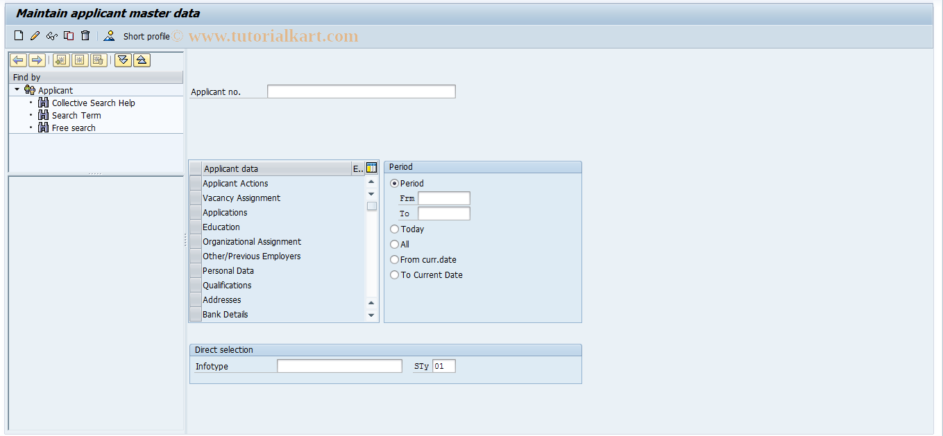 SAP TCode PB30 - Maintain applicant master data