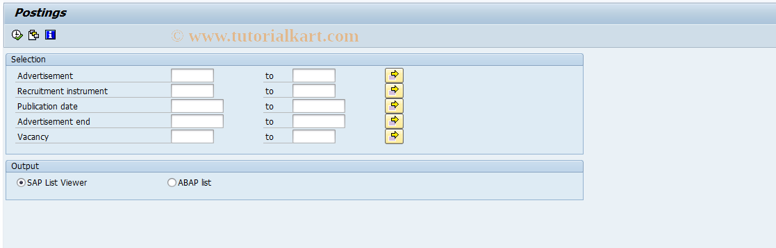 SAP TCode PBA0 - Evaluate advertisements