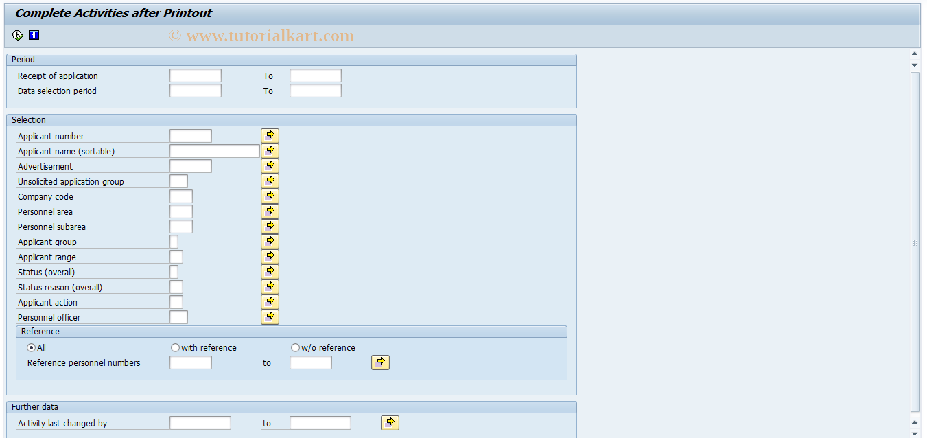 SAP TCode PBA6 - Recurring tasks: Print letters