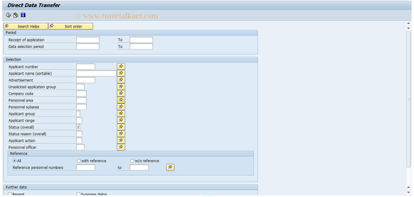 SAP TCode PBA7 - Recurring tasks: Data transfer