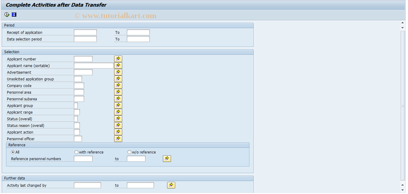 SAP TCode PBA8 - Recurring tasks: Transfer data