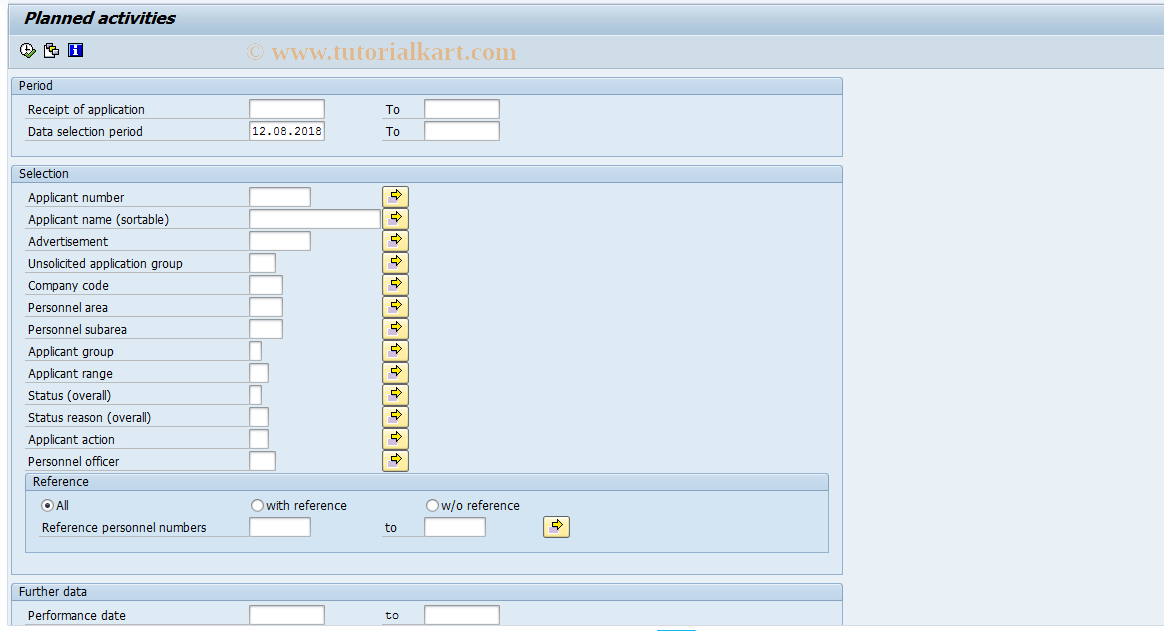 SAP TCode PBA9 - List of planned actions