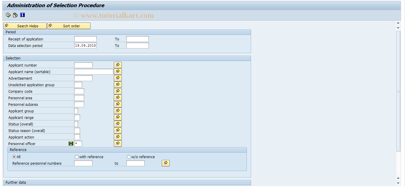 SAP TCode PBAF - Vacancy assignment list