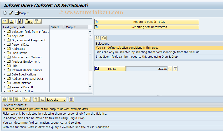 SAP TCode PBAN - Ad Hoc Query