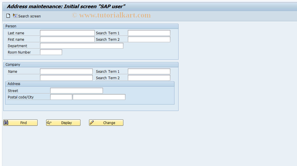 SAP TCode PBR1 - Responsible persons' addresses