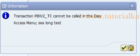 SAP TCode PBW2_TC - Application Status