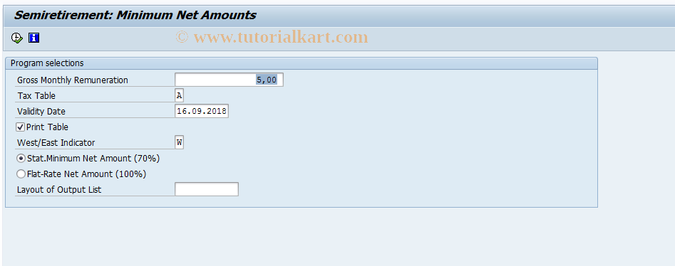 SAP TCode PC00_M01_CATAD1 - Semiretirement: Minimum Net Contribs