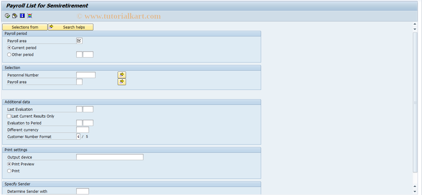 SAP TCode PC00_M01_CATZLIS - Payroll List for Semiretirement