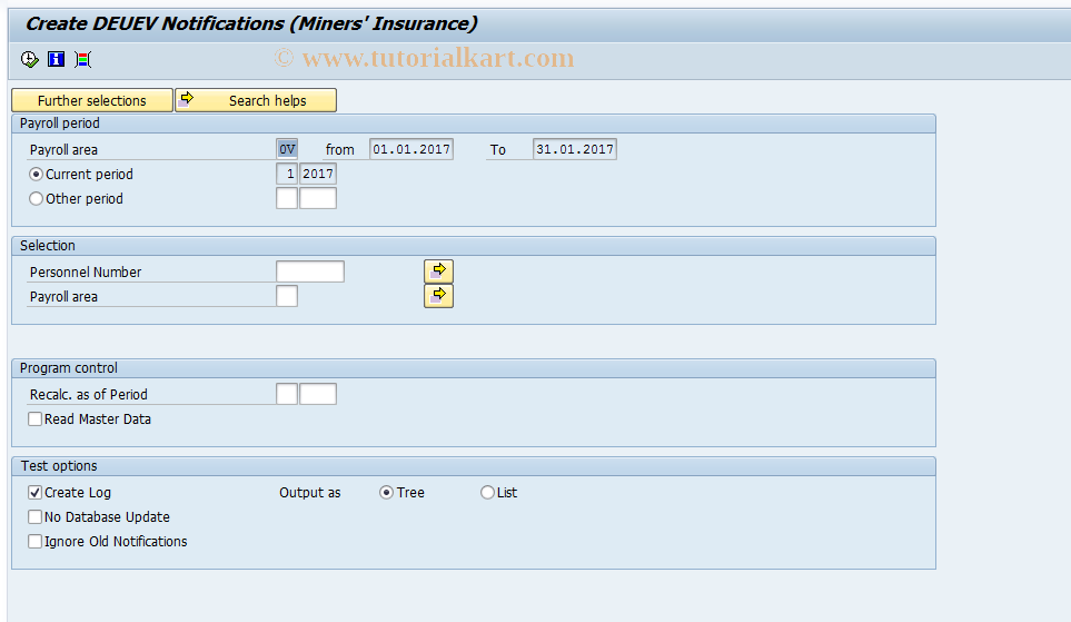 SAP TCode PC00_M01_CD3VD1 - Create DEUEV Notifications