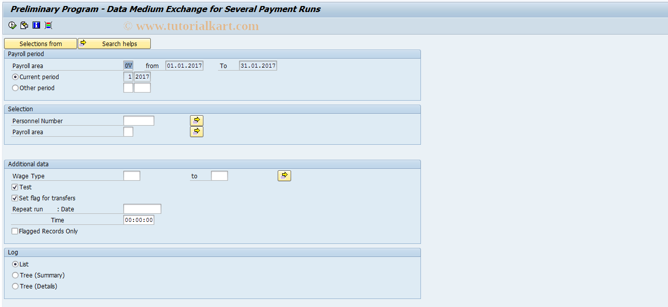 SAP TCode PC00_M01_CDTA - Prelim. Program Wage/Salary Transfer