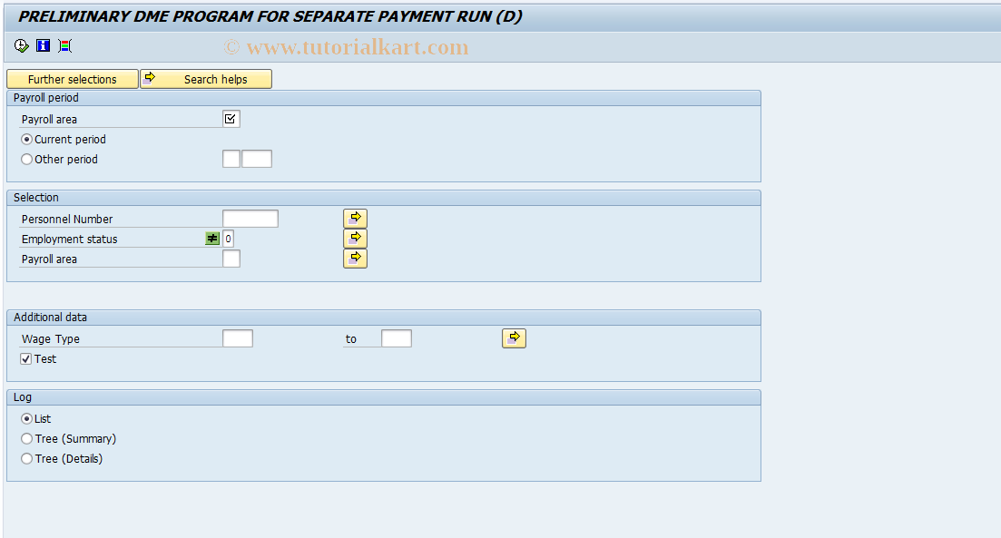 SAP TCode PC00_M01_CDTB - Prelim. Program Advance Payment