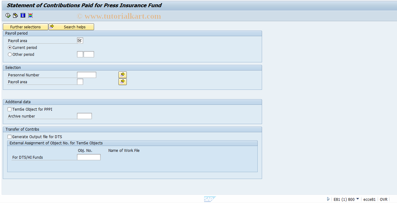 SAP TCode PC00_M01_CSVE - SI Suppl.Pension Press Insurance Fund 01