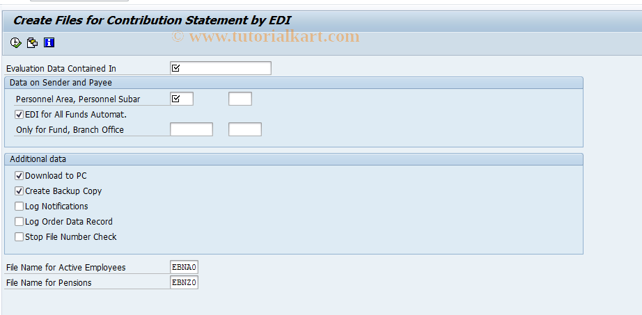SAP TCode PC00_M01_CSVG - Create EDI Notification File 01