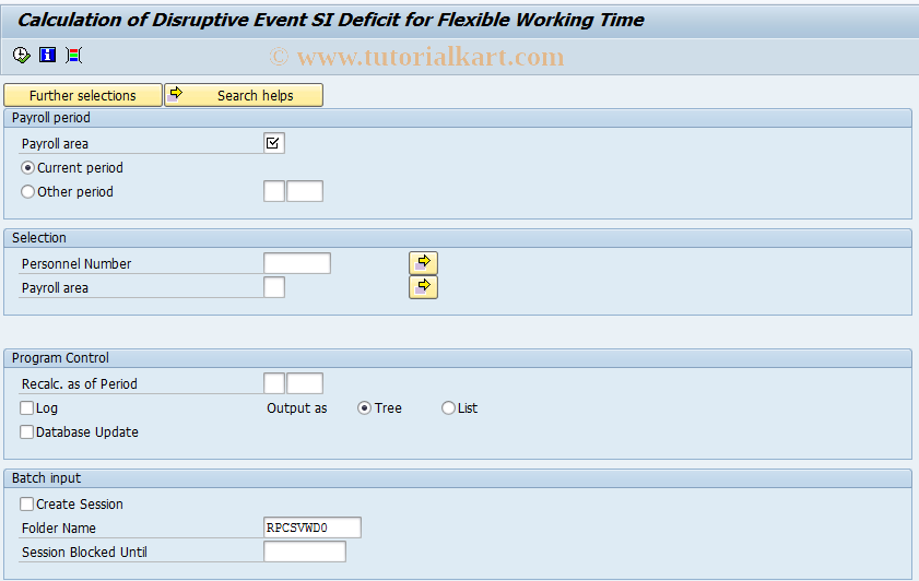 SAP TCode PC00_M01_CSVWD0 - Calculate Disruptive Event SI-Air