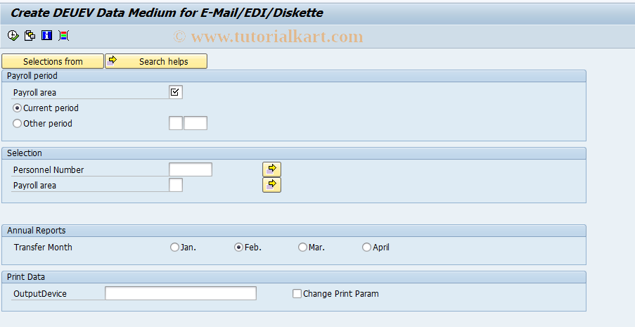 SAP TCode PC00_M01_DTERST - DEUEV: Create Notification File