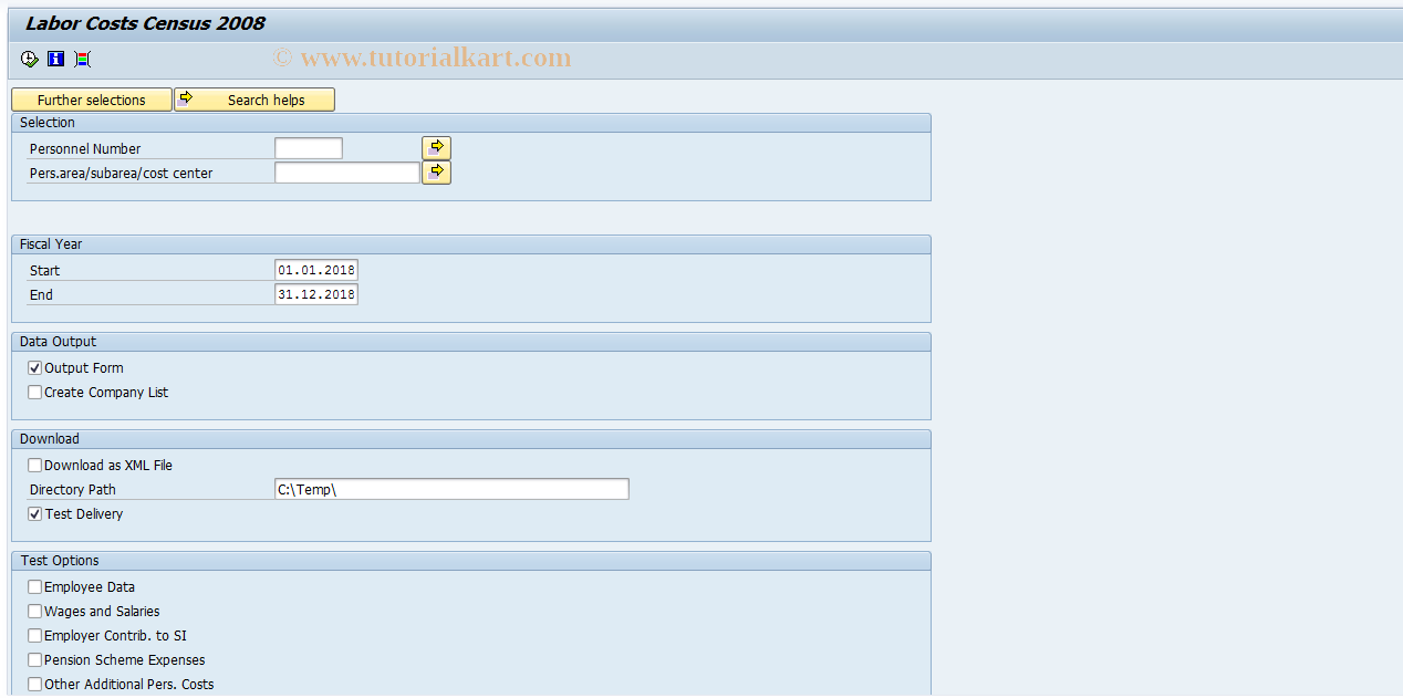 SAP TCode PC00_M01_EHAK - Labor Costs Census