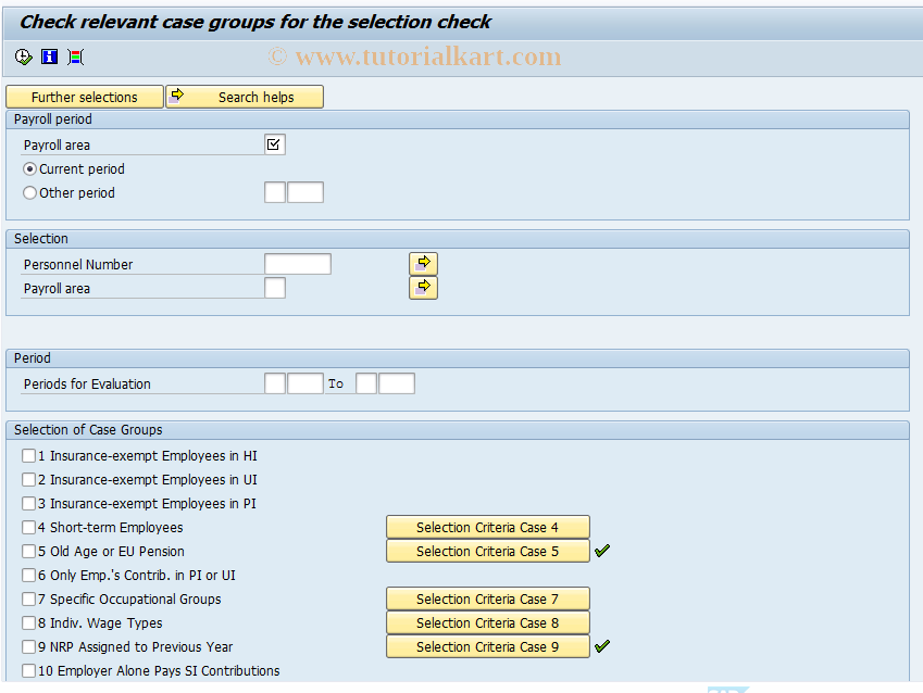 SAP TCode PC00_M01_FALLGRP - Audit-Relevant Case Groups (BUEVO)