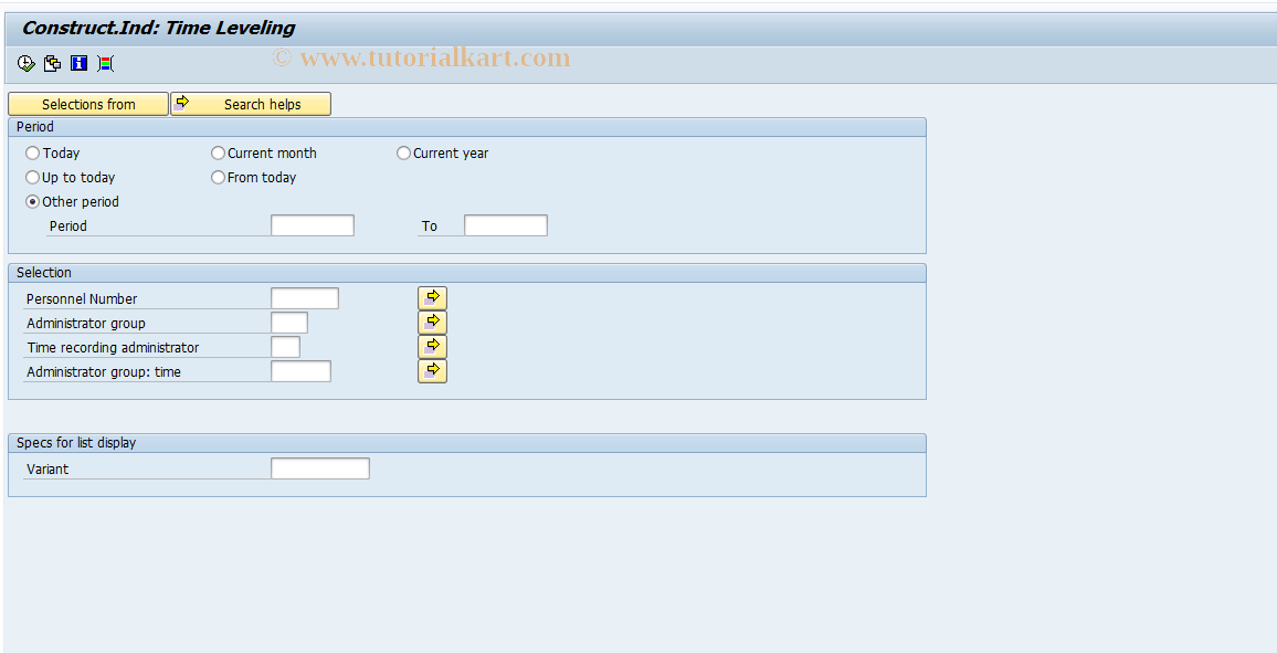 SAP TCode PC00_M01_LBLT - Time Leveling