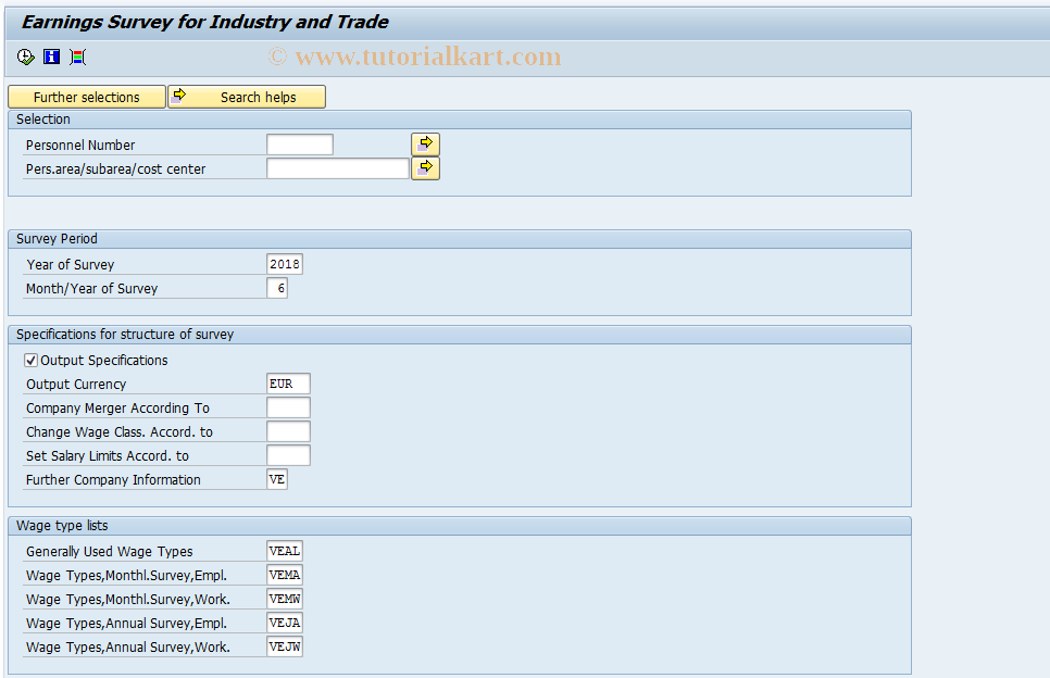 SAP TCode PC00_M01_LEHB - Earnings Survey