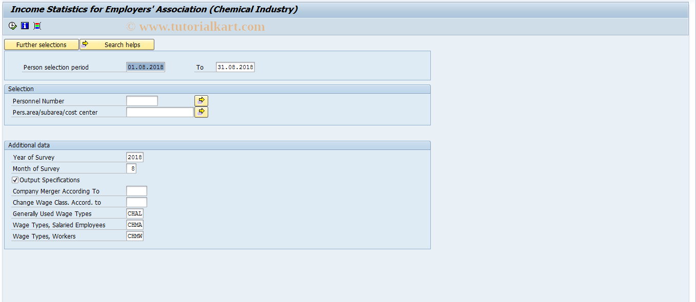 SAP TCode PC00_M01_LEHD - Model: Remuneration Statistics Chem.