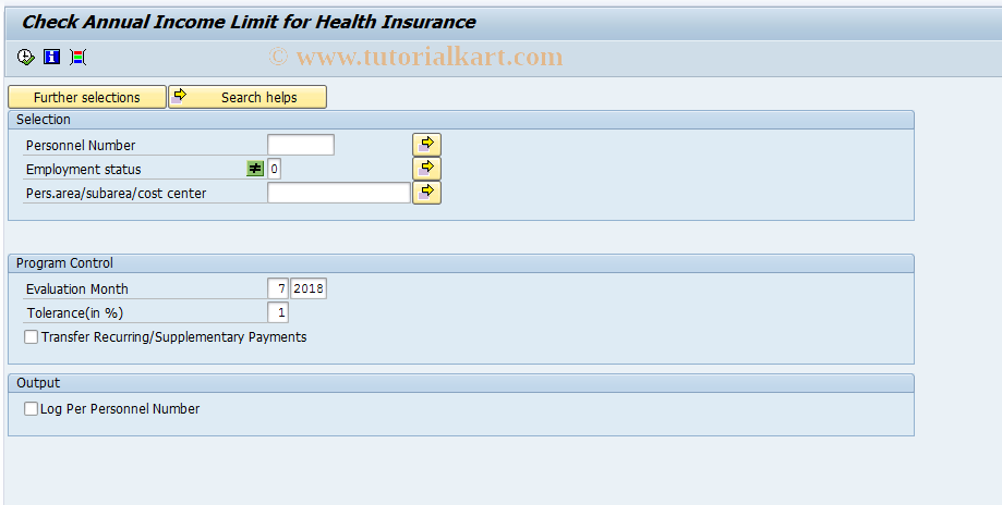 SAP TCode PC00_M01_LSVE - Check HI Annual Income Limit