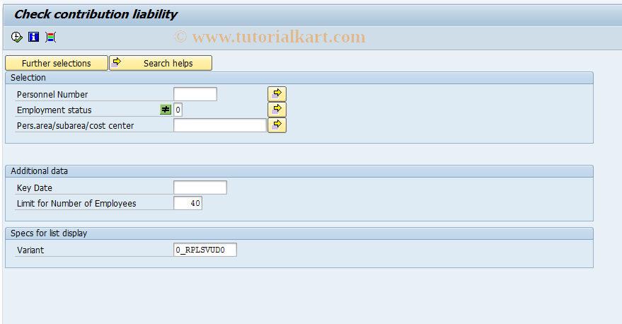 SAP TCode PC00_M01_LSVU - Check Contribution Liability