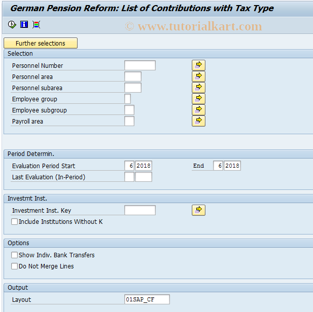 SAP TCode PC00_M01_RPCAMBD0 - AVmG: List for Contribution Taxation