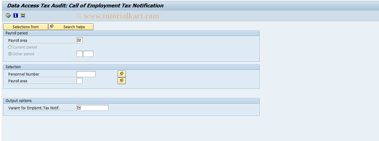 SAP TCode PC00_M01_RPCAOAD0 - ETNotif. Tax Auditor (Until 2004)