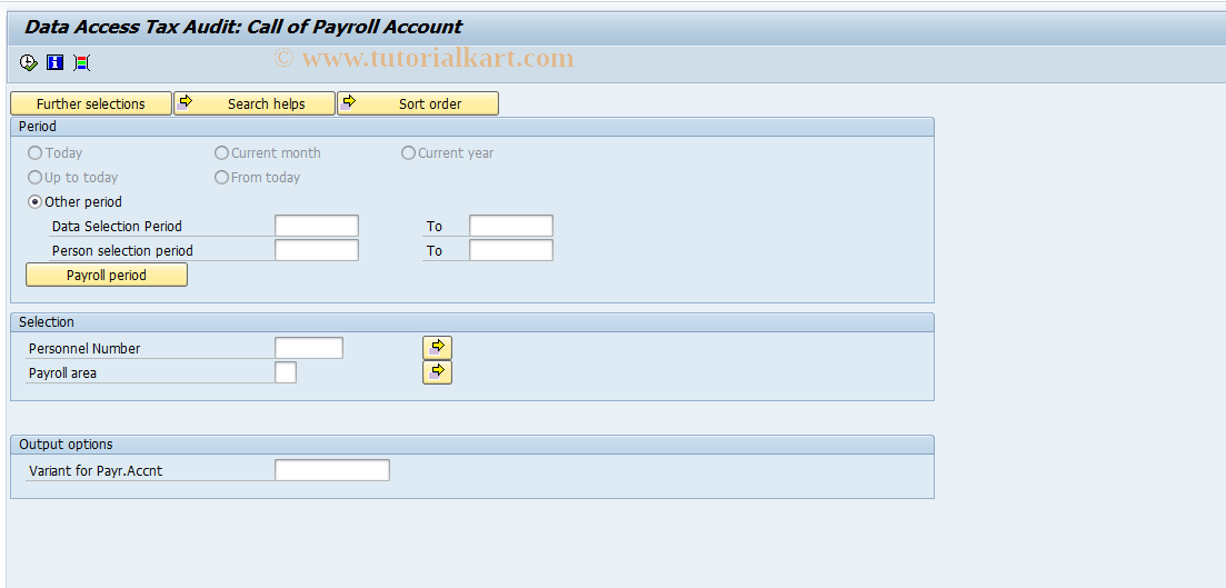SAP TCode PC00_M01_RPCAOKD0 - Payroll Account Tax Auditor