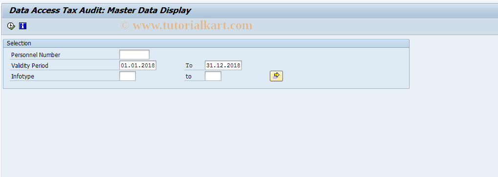 SAP TCode PC00_M01_RPCAOSD0 - Info Types - Display Tay Auditors