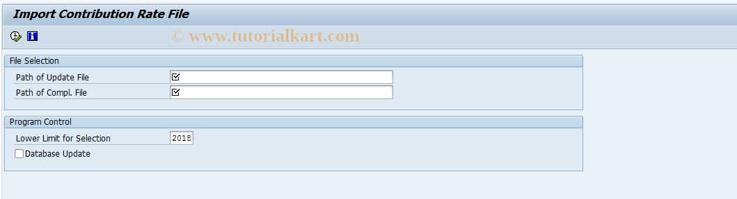 SAP TCode PC00_M01_USVED0 - Import Contribution Rate File