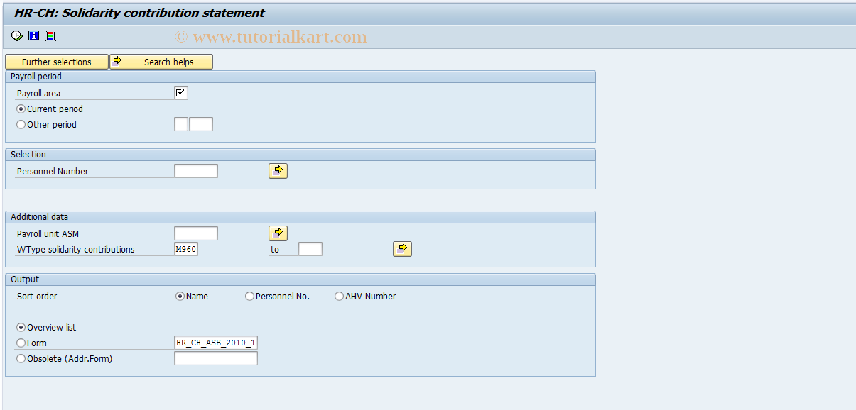 SAP TCode PC00_M02_CASB0 - Solidarity Contribution Statement