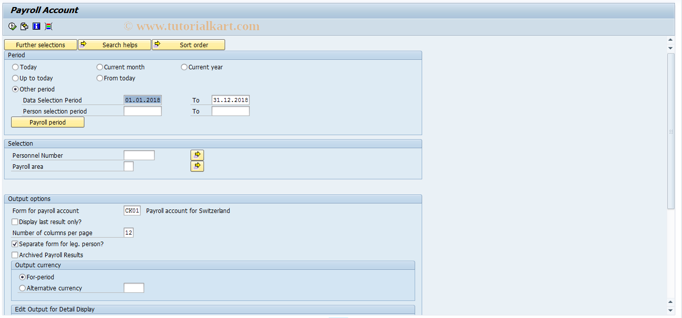 SAP TCode PC00_M02_CKTO - Payroll Account