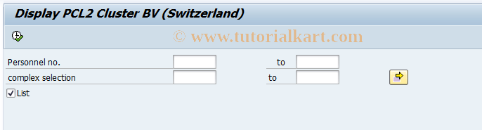 SAP TCode PC00_M02_CLSTBV - BV PCL2 Cluster Display