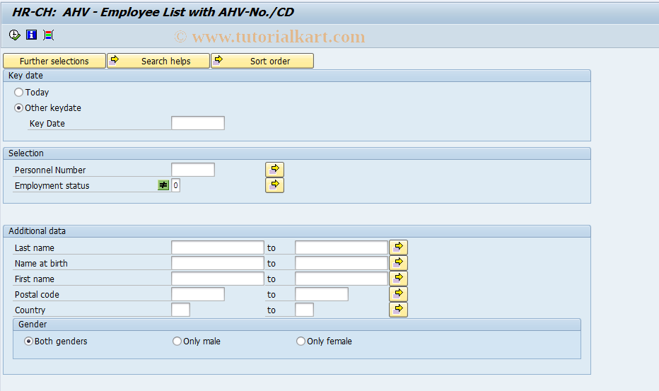 SAP TCode PC00_M02_LAHV0 - Employee List with AHV Number /CD