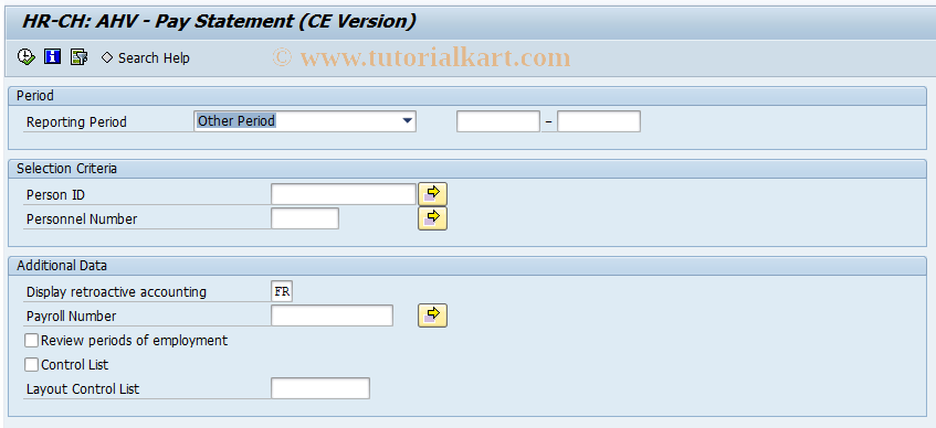 SAP TCode PC00_M02_LAHV1_CE - AHV - Pay Statement for CE