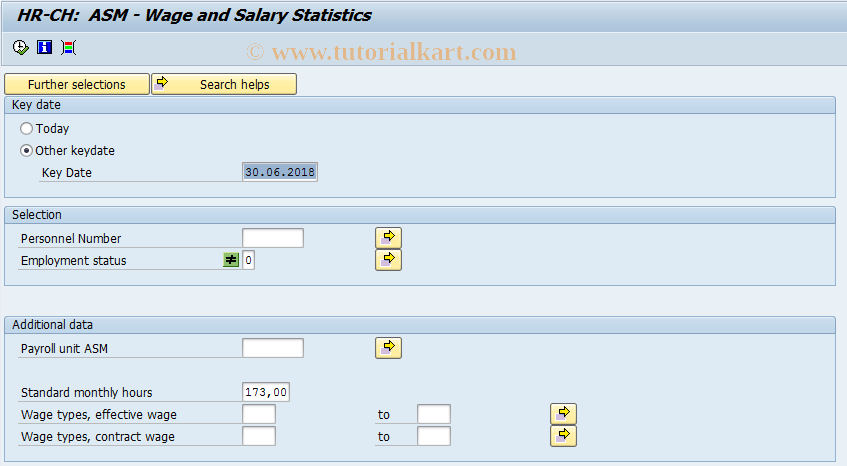 SAP TCode PC00_M02_LASM0 - ASM - Wage and Salary Statistics