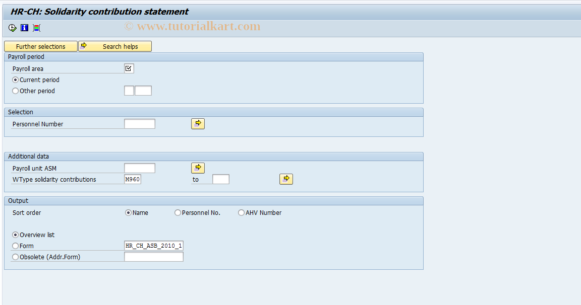 SAP TCode PC00_M02_LASM1 - Solidarity contribution statement