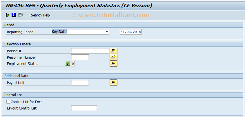 SAP TCode PC00_M02_LBGA2_CE - BFS Quarterly Employ. Statistics CE